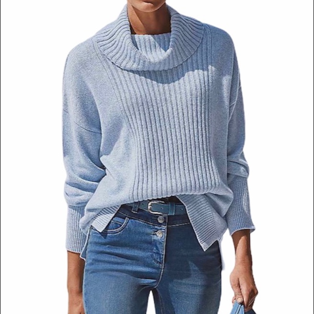 Sag Harbor Pastel Purple Cable Knit Sweater Size Medium Fold-Over Collar EUC